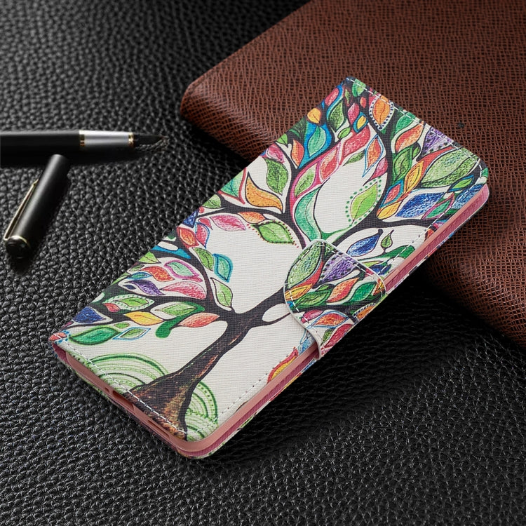For OPPO Reno4 5G Colored Drawing Pattern Horizontal Flip Leather Case with Holder & Card Slots & Wallet