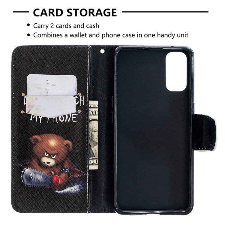 For OPPO Reno4 5G Colored Drawing Pattern Horizontal Flip Leather Case with Holder & Card Slots & Wallet