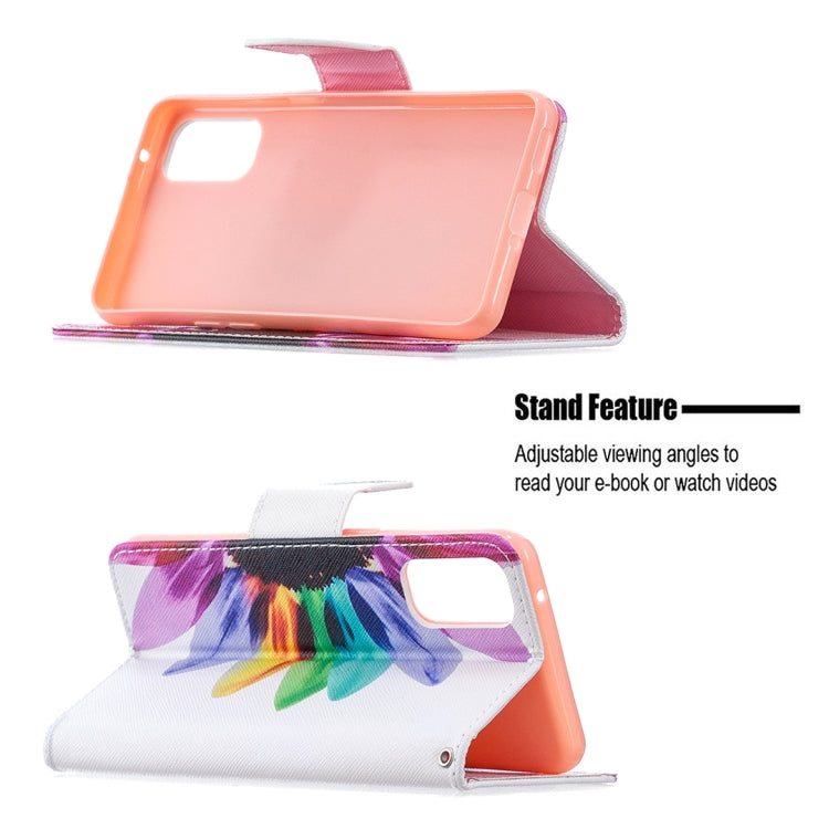 For OPPO Reno4 5G Colored Drawing Pattern Horizontal Flip Leather Case with Holder & Card Slots & Wallet