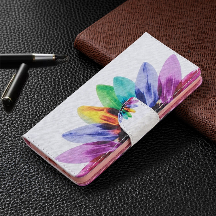 For OPPO Reno4 5G Colored Drawing Pattern Horizontal Flip Leather Case with Holder & Card Slots & Wallet
