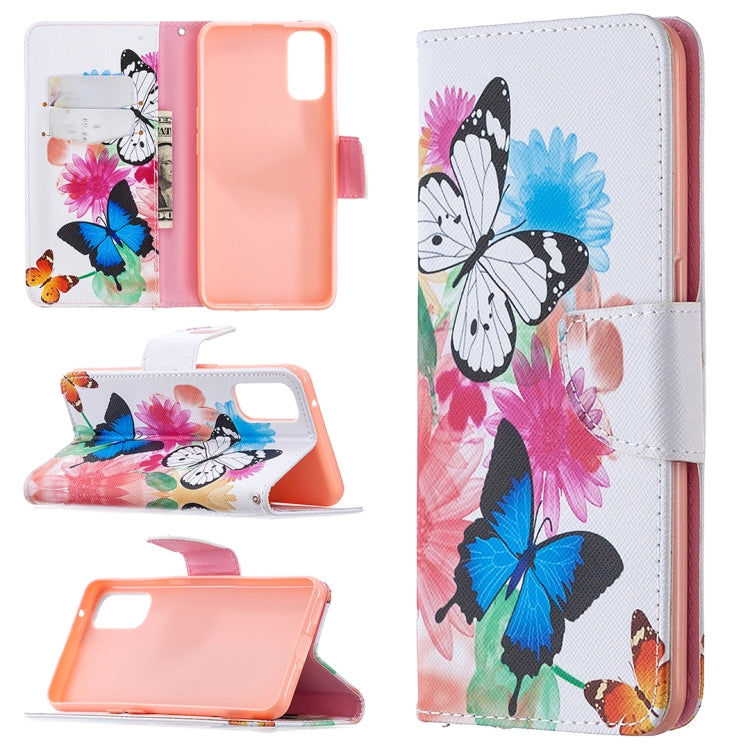 For OPPO Reno4 5G Colored Drawing Pattern Horizontal Flip Leather Case with Holder & Card Slots & Wallet