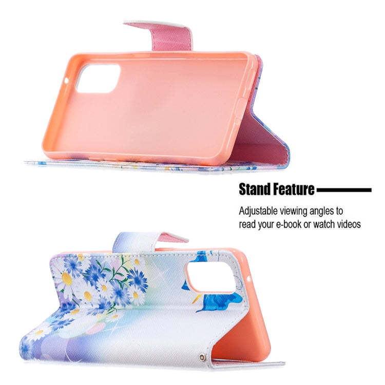 For OPPO Reno4 5G Colored Drawing Pattern Horizontal Flip Leather Case with Holder & Card Slots & Wallet