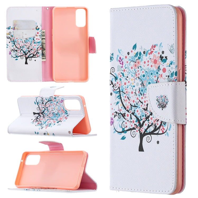 For OPPO Reno4 5G Colored Drawing Pattern Horizontal Flip Leather Case with Holder & Card Slots & Wallet