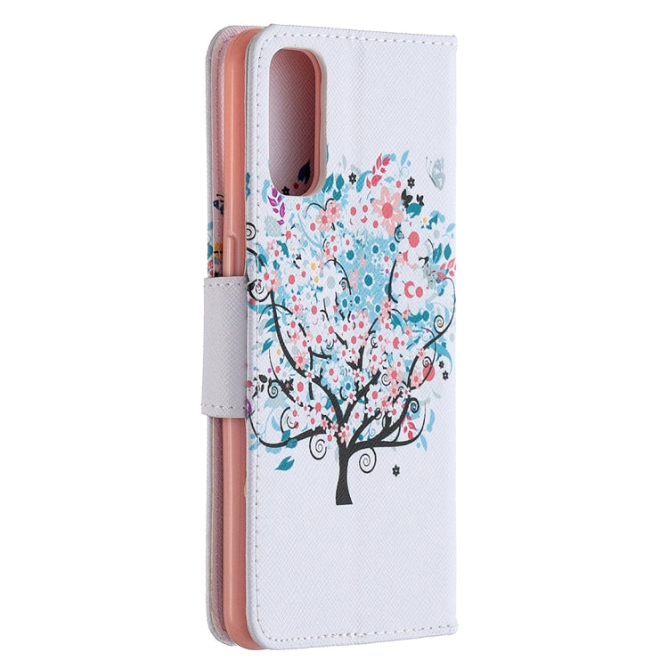 For OPPO Reno4 5G Colored Drawing Pattern Horizontal Flip Leather Case with Holder & Card Slots & Wallet