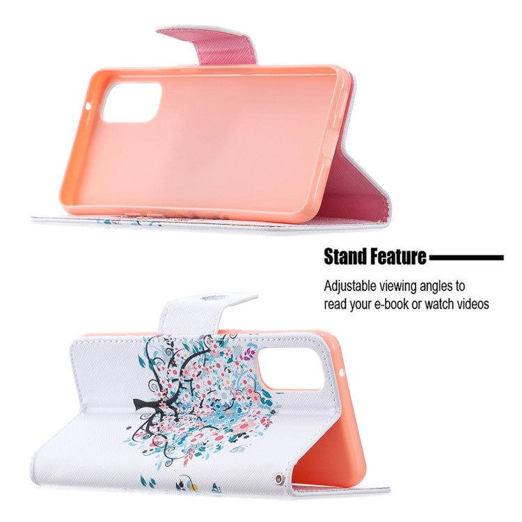 For OPPO Reno4 5G Colored Drawing Pattern Horizontal Flip Leather Case with Holder & Card Slots & Wallet