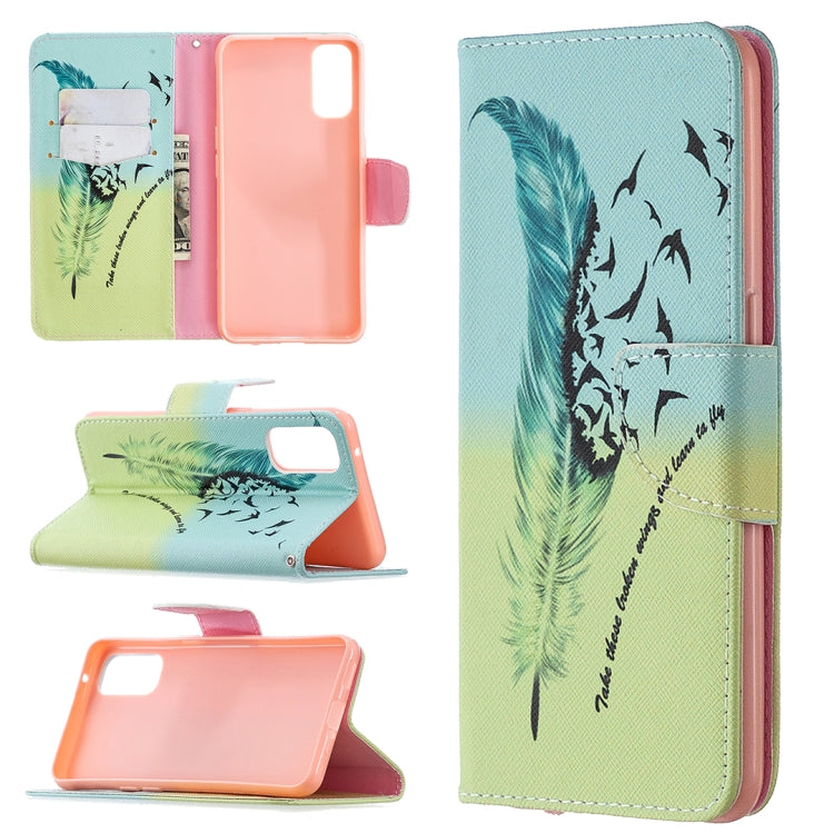 For OPPO Reno4 5G Colored Drawing Pattern Horizontal Flip Leather Case with Holder & Card Slots & Wallet
