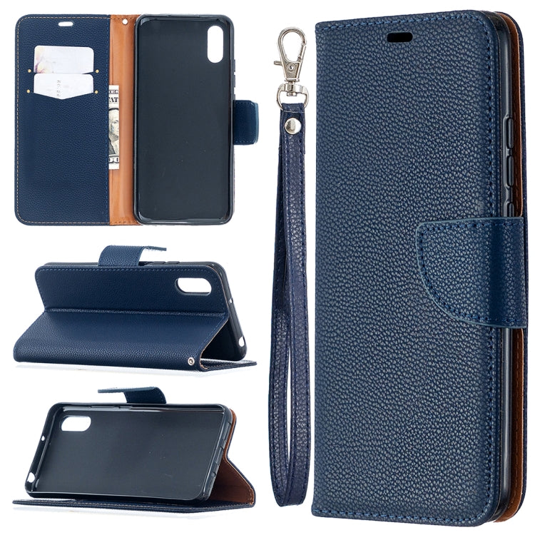 For Xiaomi Redmi 9A Litchi Texture Pure Color Horizontal Flip PU Leather Case with Holder & Card Slots & Wallet & Lanyard