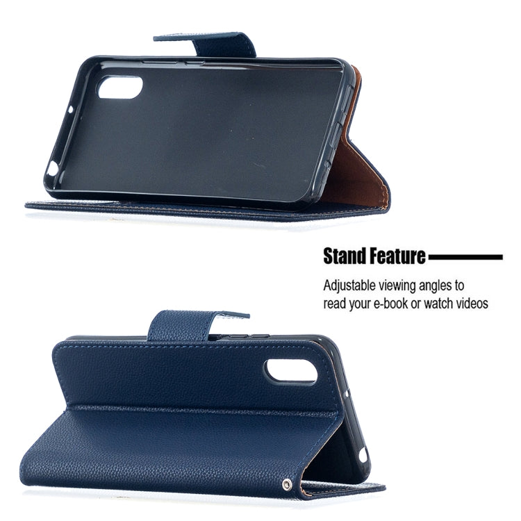 For Xiaomi Redmi 9A Litchi Texture Pure Color Horizontal Flip PU Leather Case with Holder & Card Slots & Wallet & Lanyard
