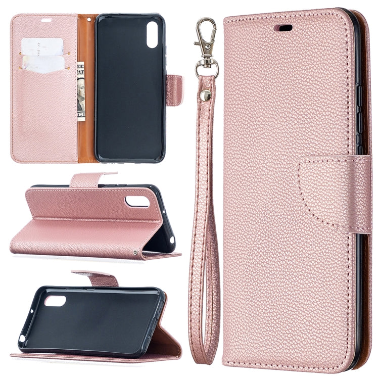 For Xiaomi Redmi 9A Litchi Texture Pure Color Horizontal Flip PU Leather Case with Holder & Card Slots & Wallet & Lanyard