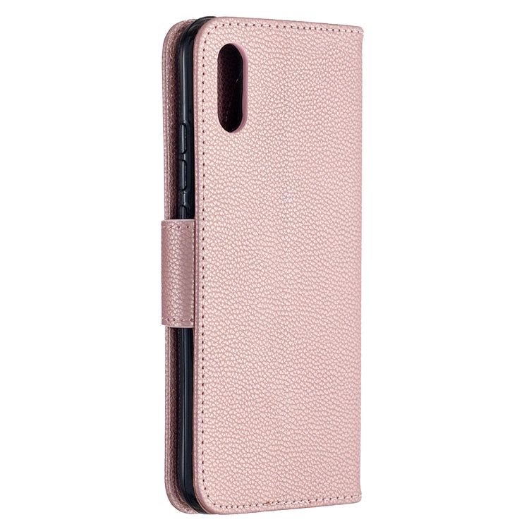 For Xiaomi Redmi 9A Litchi Texture Pure Color Horizontal Flip PU Leather Case with Holder & Card Slots & Wallet & Lanyard
