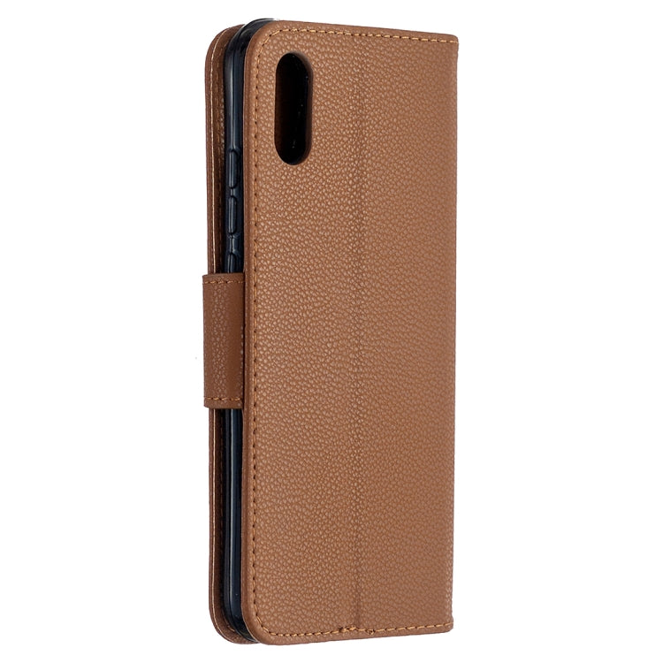 For Xiaomi Redmi 9A Litchi Texture Pure Color Horizontal Flip PU Leather Case with Holder & Card Slots & Wallet & Lanyard
