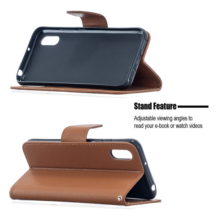 For Xiaomi Redmi 9A Litchi Texture Pure Color Horizontal Flip PU Leather Case with Holder & Card Slots & Wallet & Lanyard