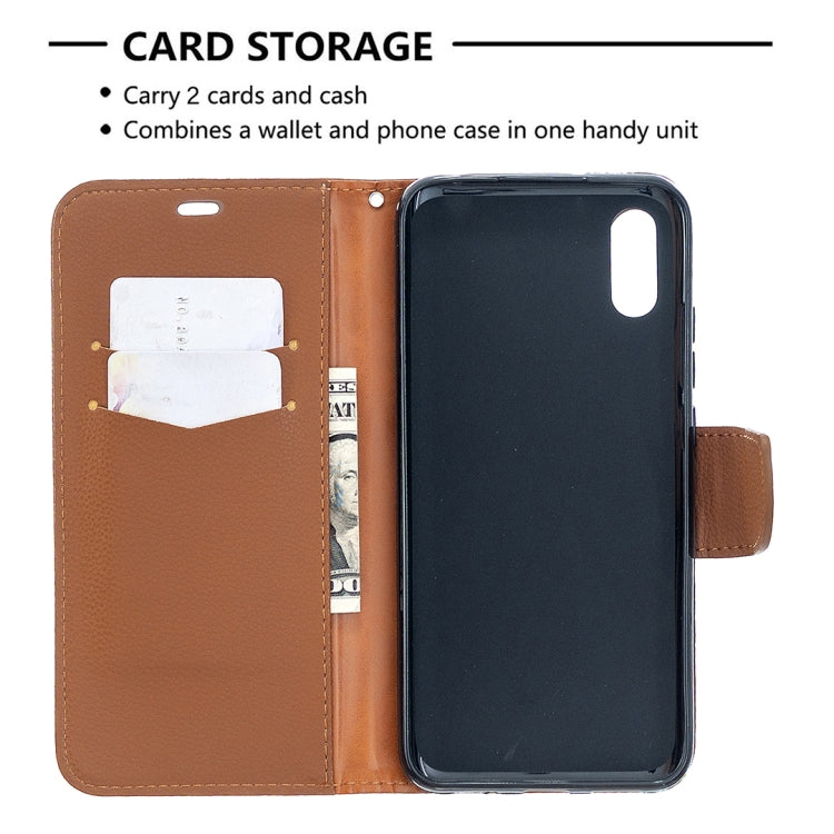 For Xiaomi Redmi 9A Litchi Texture Pure Color Horizontal Flip PU Leather Case with Holder & Card Slots & Wallet & Lanyard