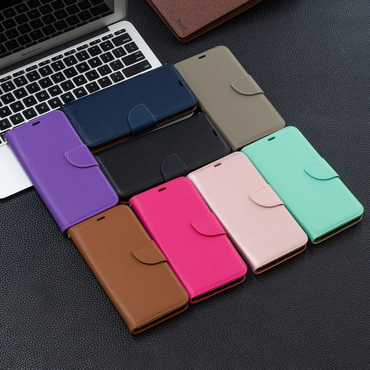 For Xiaomi Redmi 9A Litchi Texture Pure Color Horizontal Flip PU Leather Case with Holder & Card Slots & Wallet & Lanyard