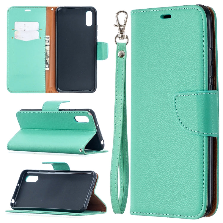For Xiaomi Redmi 9A Litchi Texture Pure Color Horizontal Flip PU Leather Case with Holder & Card Slots & Wallet & Lanyard