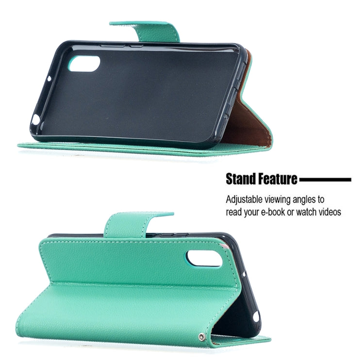 For Xiaomi Redmi 9A Litchi Texture Pure Color Horizontal Flip PU Leather Case with Holder & Card Slots & Wallet & Lanyard