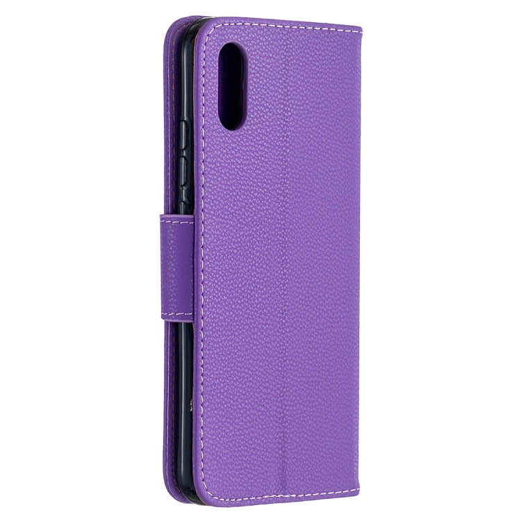 For Xiaomi Redmi 9A Litchi Texture Pure Color Horizontal Flip PU Leather Case with Holder & Card Slots & Wallet & Lanyard