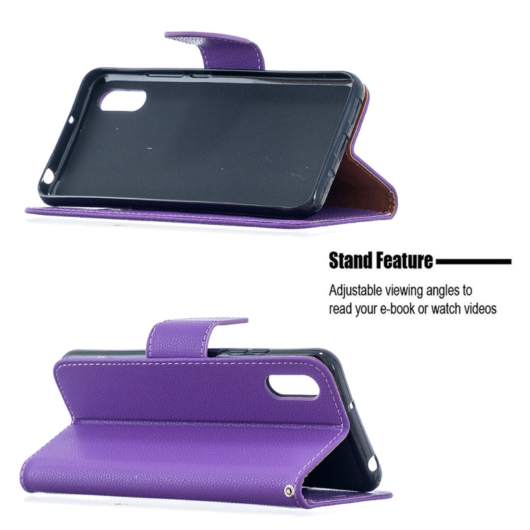 For Xiaomi Redmi 9A Litchi Texture Pure Color Horizontal Flip PU Leather Case with Holder & Card Slots & Wallet & Lanyard