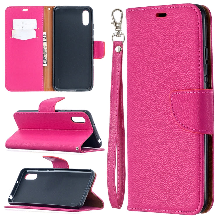 For Xiaomi Redmi 9A Litchi Texture Pure Color Horizontal Flip PU Leather Case with Holder & Card Slots & Wallet & Lanyard