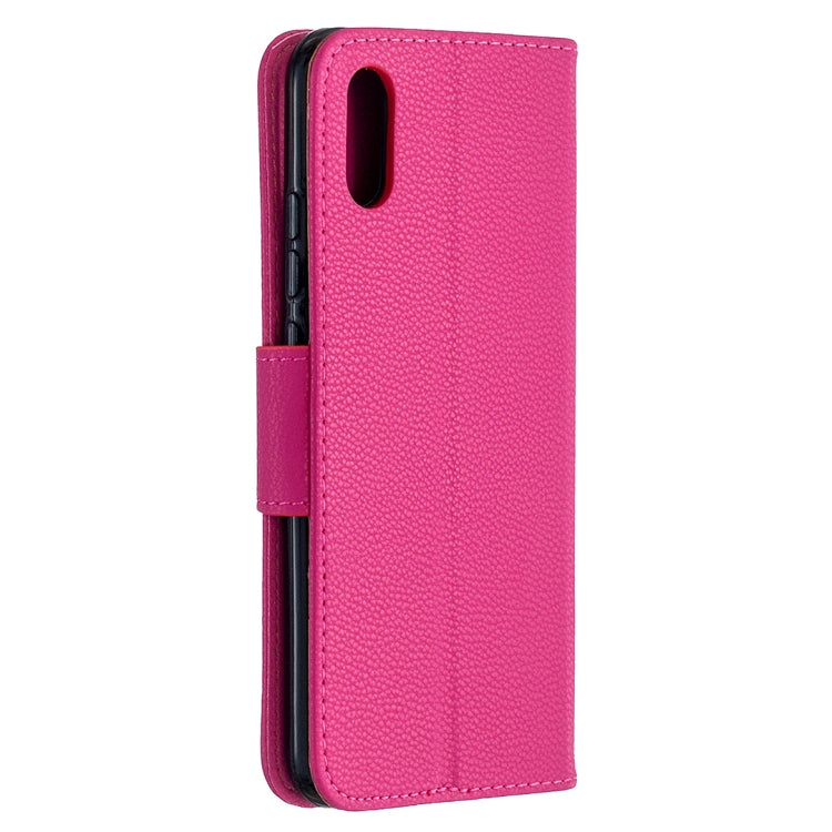 For Xiaomi Redmi 9A Litchi Texture Pure Color Horizontal Flip PU Leather Case with Holder & Card Slots & Wallet & Lanyard
