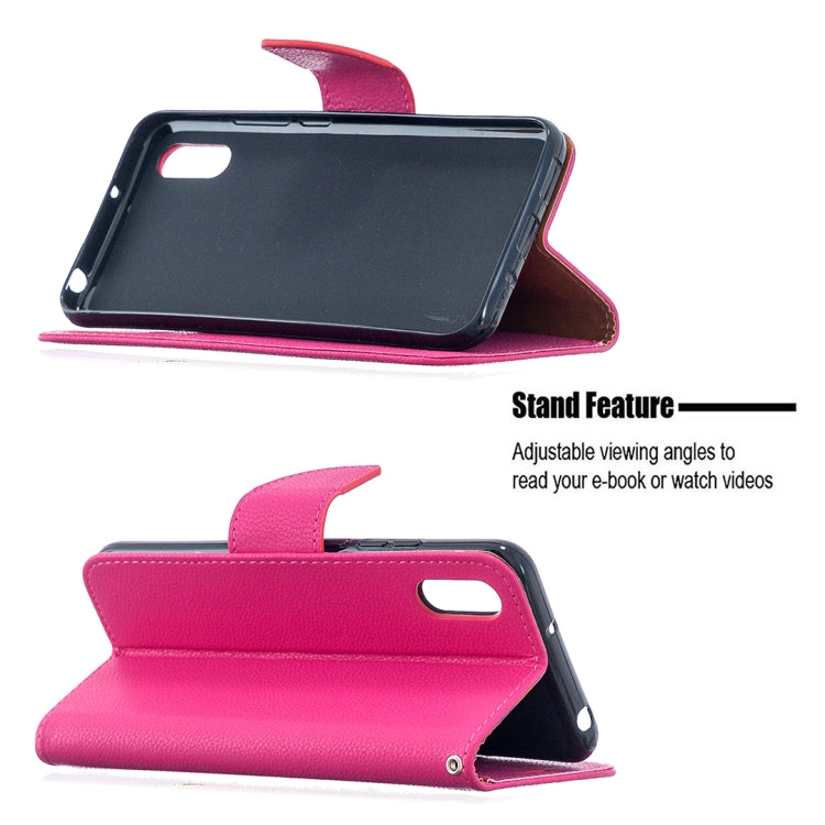 For Xiaomi Redmi 9A Litchi Texture Pure Color Horizontal Flip PU Leather Case with Holder & Card Slots & Wallet & Lanyard