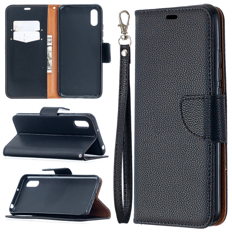 For Xiaomi Redmi 9A Litchi Texture Pure Color Horizontal Flip PU Leather Case with Holder & Card Slots & Wallet & Lanyard
