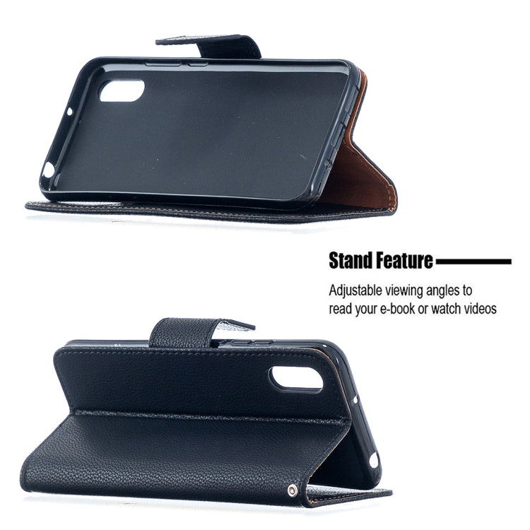 For Xiaomi Redmi 9A Litchi Texture Pure Color Horizontal Flip PU Leather Case with Holder & Card Slots & Wallet & Lanyard