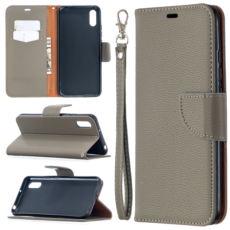 For Xiaomi Redmi 9A Litchi Texture Pure Color Horizontal Flip PU Leather Case with Holder & Card Slots & Wallet & Lanyard