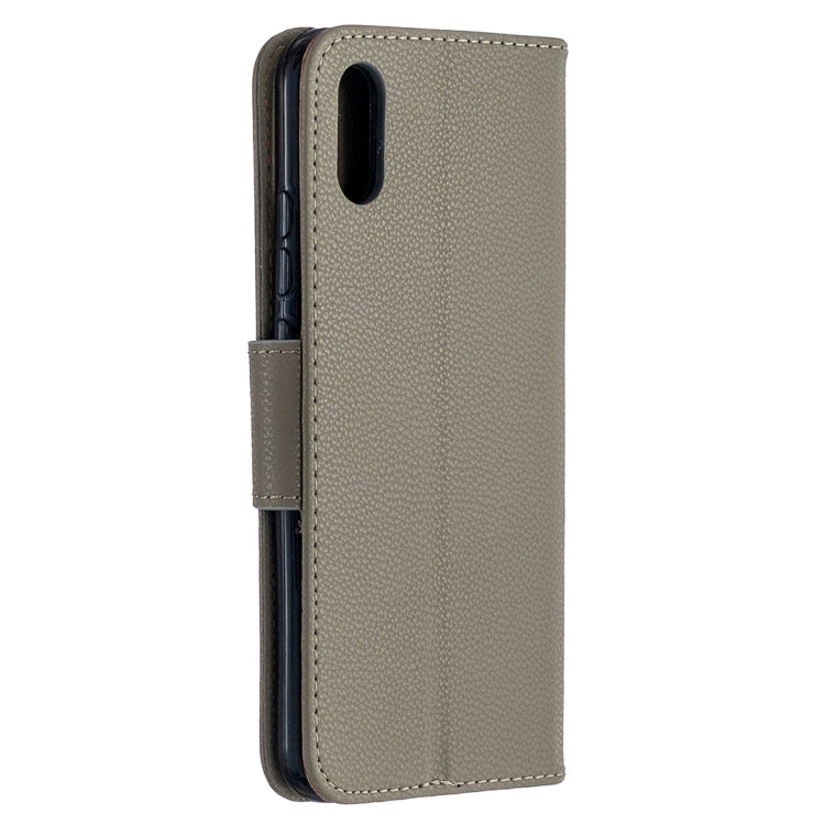 For Xiaomi Redmi 9A Litchi Texture Pure Color Horizontal Flip PU Leather Case with Holder & Card Slots & Wallet & Lanyard