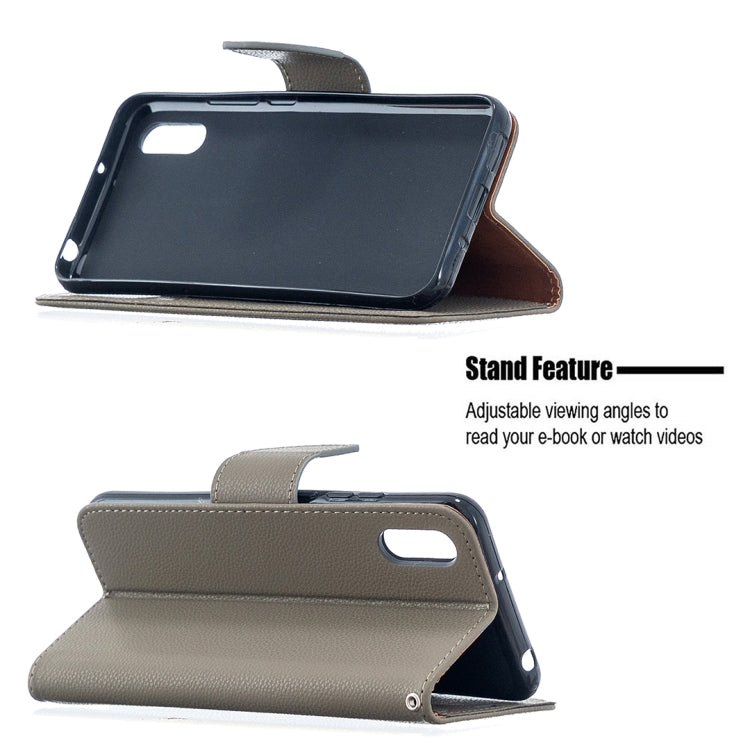 For Xiaomi Redmi 9A Litchi Texture Pure Color Horizontal Flip PU Leather Case with Holder & Card Slots & Wallet & Lanyard