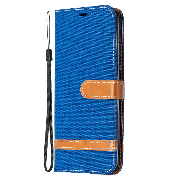 For Xiaomi Redmi 9A Color Matching Denim Texture Horizontal Flip Leather Case with Holder & Card Slots & Wallet & Lanyard
