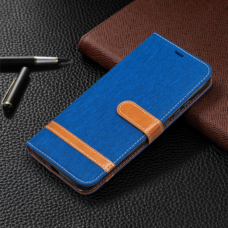 For Xiaomi Redmi 9A Color Matching Denim Texture Horizontal Flip Leather Case with Holder & Card Slots & Wallet & Lanyard