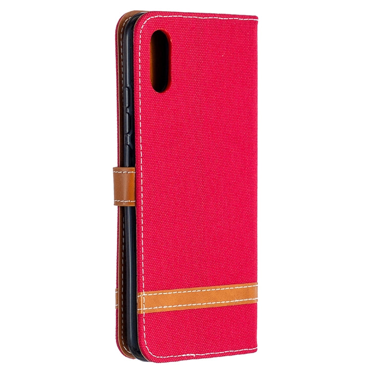 For Xiaomi Redmi 9A Color Matching Denim Texture Horizontal Flip Leather Case with Holder & Card Slots & Wallet & Lanyard