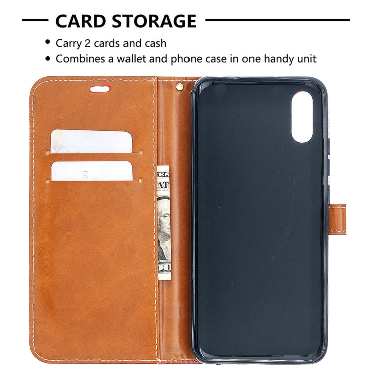 For Xiaomi Redmi 9A Color Matching Denim Texture Horizontal Flip Leather Case with Holder & Card Slots & Wallet & Lanyard