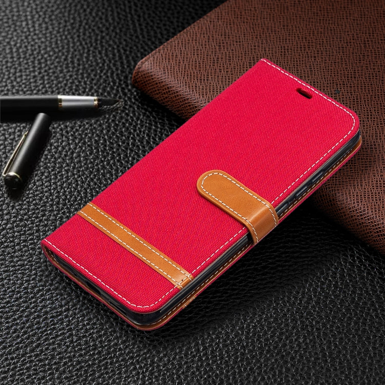 For Xiaomi Redmi 9A Color Matching Denim Texture Horizontal Flip Leather Case with Holder & Card Slots & Wallet & Lanyard