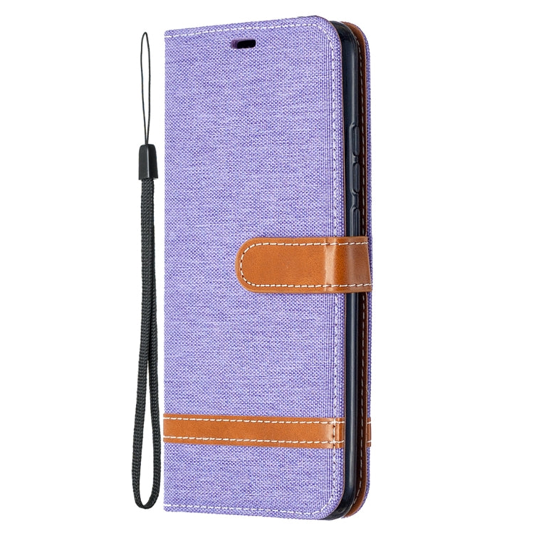 For Xiaomi Redmi 9A Color Matching Denim Texture Horizontal Flip Leather Case with Holder & Card Slots & Wallet & Lanyard