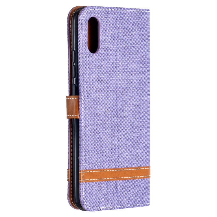 For Xiaomi Redmi 9A Color Matching Denim Texture Horizontal Flip Leather Case with Holder & Card Slots & Wallet & Lanyard