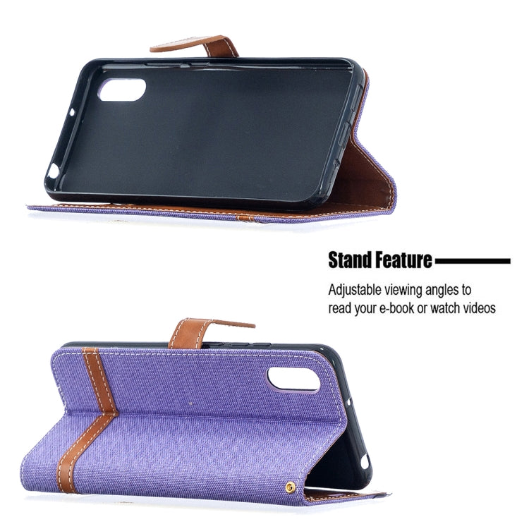 For Xiaomi Redmi 9A Color Matching Denim Texture Horizontal Flip Leather Case with Holder & Card Slots & Wallet & Lanyard