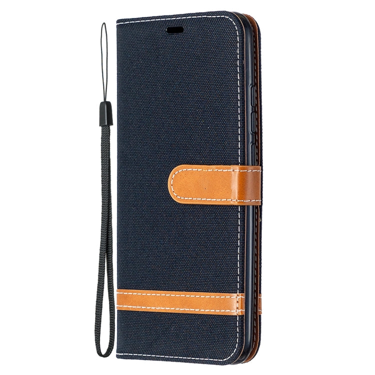 For Xiaomi Redmi 9A Color Matching Denim Texture Horizontal Flip Leather Case with Holder & Card Slots & Wallet & Lanyard