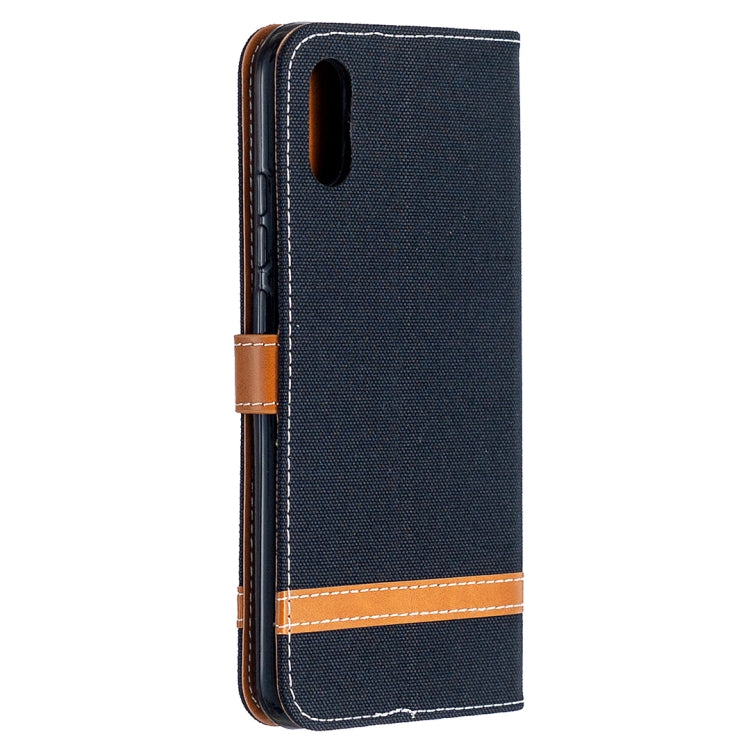For Xiaomi Redmi 9A Color Matching Denim Texture Horizontal Flip Leather Case with Holder & Card Slots & Wallet & Lanyard