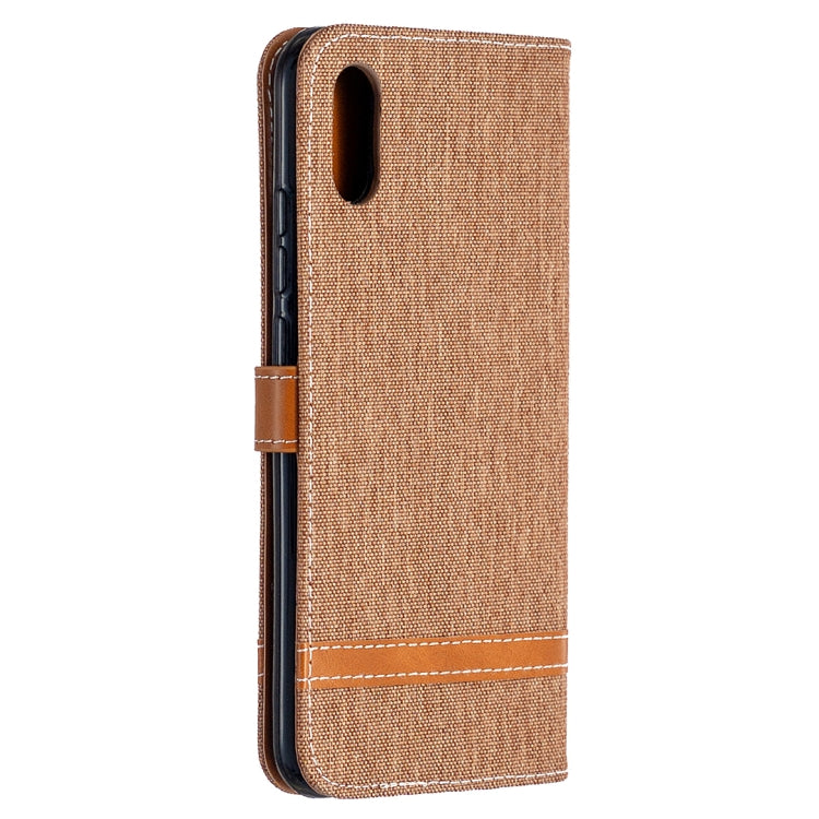 For Xiaomi Redmi 9A Color Matching Denim Texture Horizontal Flip Leather Case with Holder & Card Slots & Wallet & Lanyard