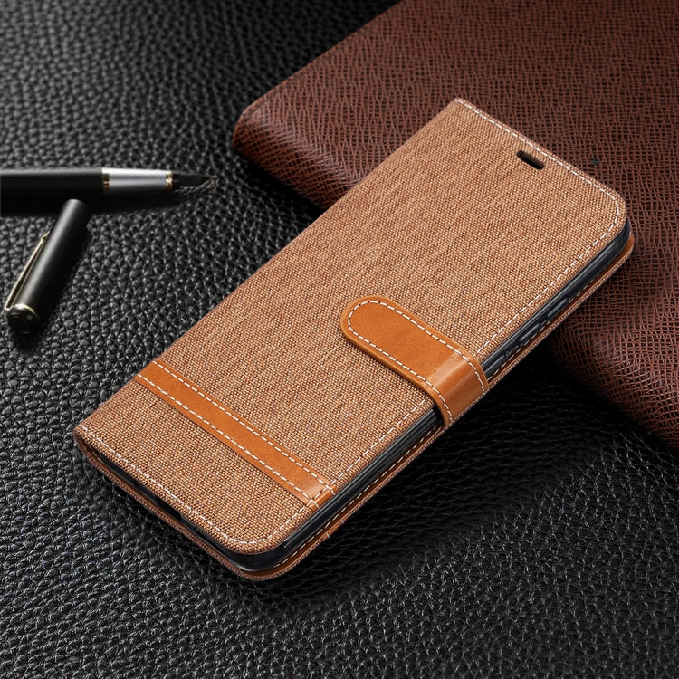 For Xiaomi Redmi 9A Color Matching Denim Texture Horizontal Flip Leather Case with Holder & Card Slots & Wallet & Lanyard