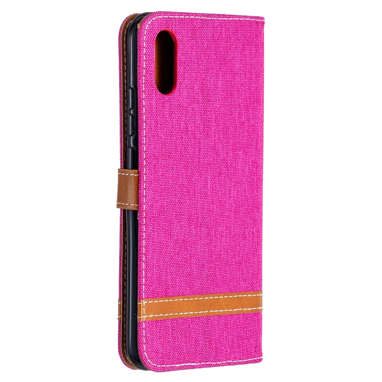 For Xiaomi Redmi 9A Color Matching Denim Texture Horizontal Flip Leather Case with Holder & Card Slots & Wallet & Lanyard