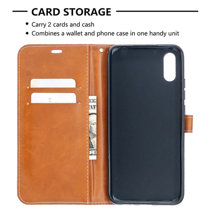 For Xiaomi Redmi 9A Color Matching Denim Texture Horizontal Flip Leather Case with Holder & Card Slots & Wallet & Lanyard