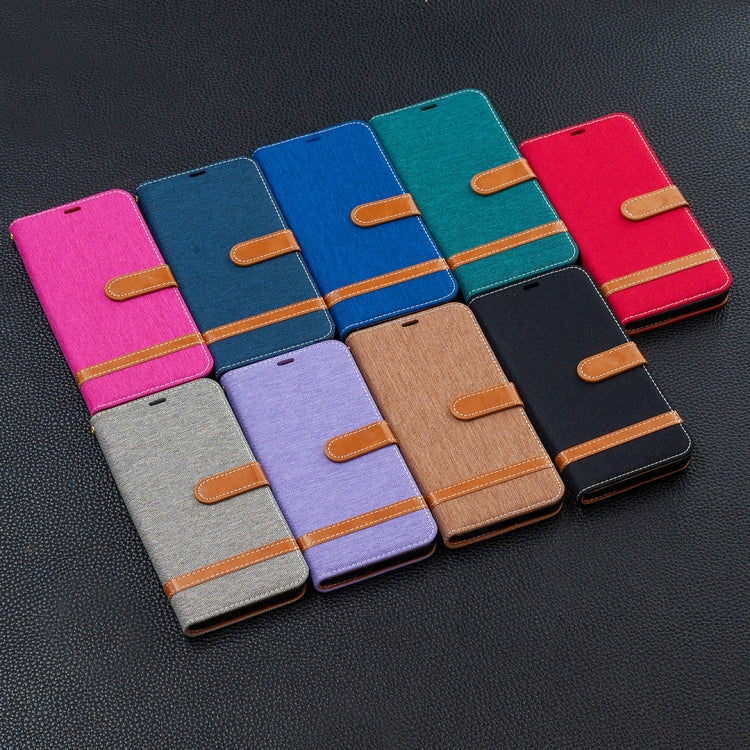 For Xiaomi Redmi 9A Color Matching Denim Texture Horizontal Flip Leather Case with Holder & Card Slots & Wallet & Lanyard