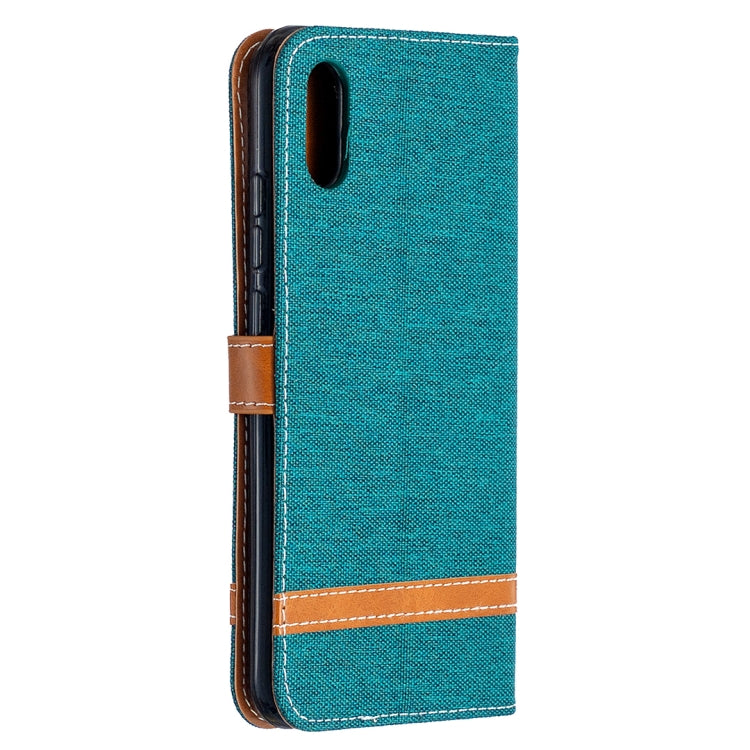 For Xiaomi Redmi 9A Color Matching Denim Texture Horizontal Flip Leather Case with Holder & Card Slots & Wallet & Lanyard