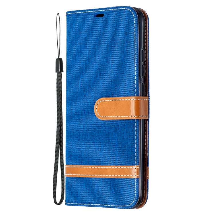 For Xiaomi Redmi 9C Color Matching Denim Texture Horizontal Flip Leather Case with Holder & Card Slots & Wallet & Lanyard