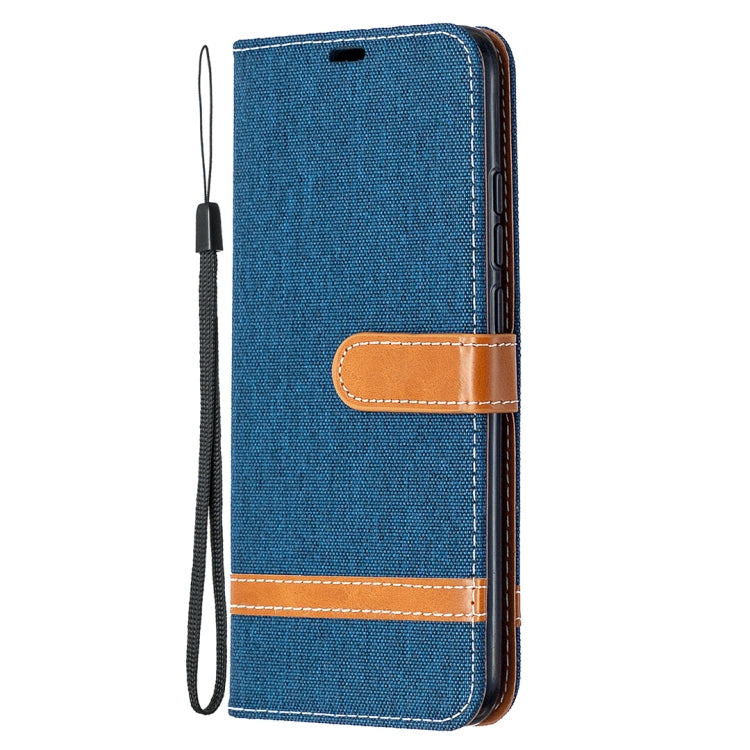 For Xiaomi Redmi 9C Color Matching Denim Texture Horizontal Flip Leather Case with Holder & Card Slots & Wallet & Lanyard