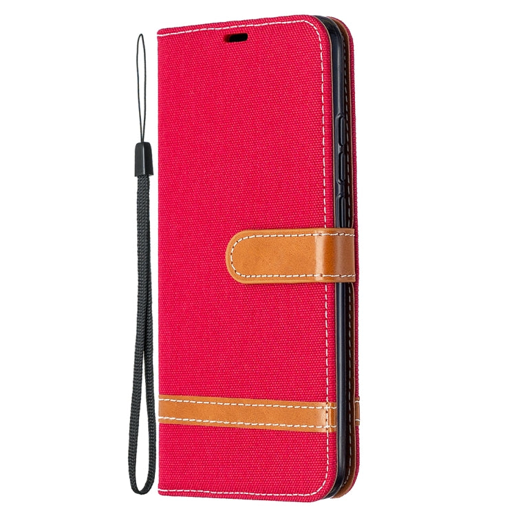 For Xiaomi Redmi 9C Color Matching Denim Texture Horizontal Flip Leather Case with Holder & Card Slots & Wallet & Lanyard