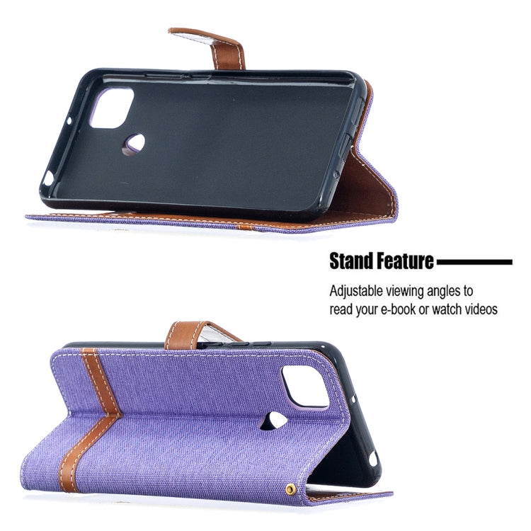 For Xiaomi Redmi 9C Color Matching Denim Texture Horizontal Flip Leather Case with Holder & Card Slots & Wallet & Lanyard
